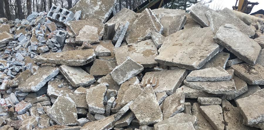 An image of a pile of concrete waste.